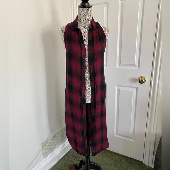 Urban Outfitters sleeveless plaid duster xs/s worn once - Picture 2 of 3